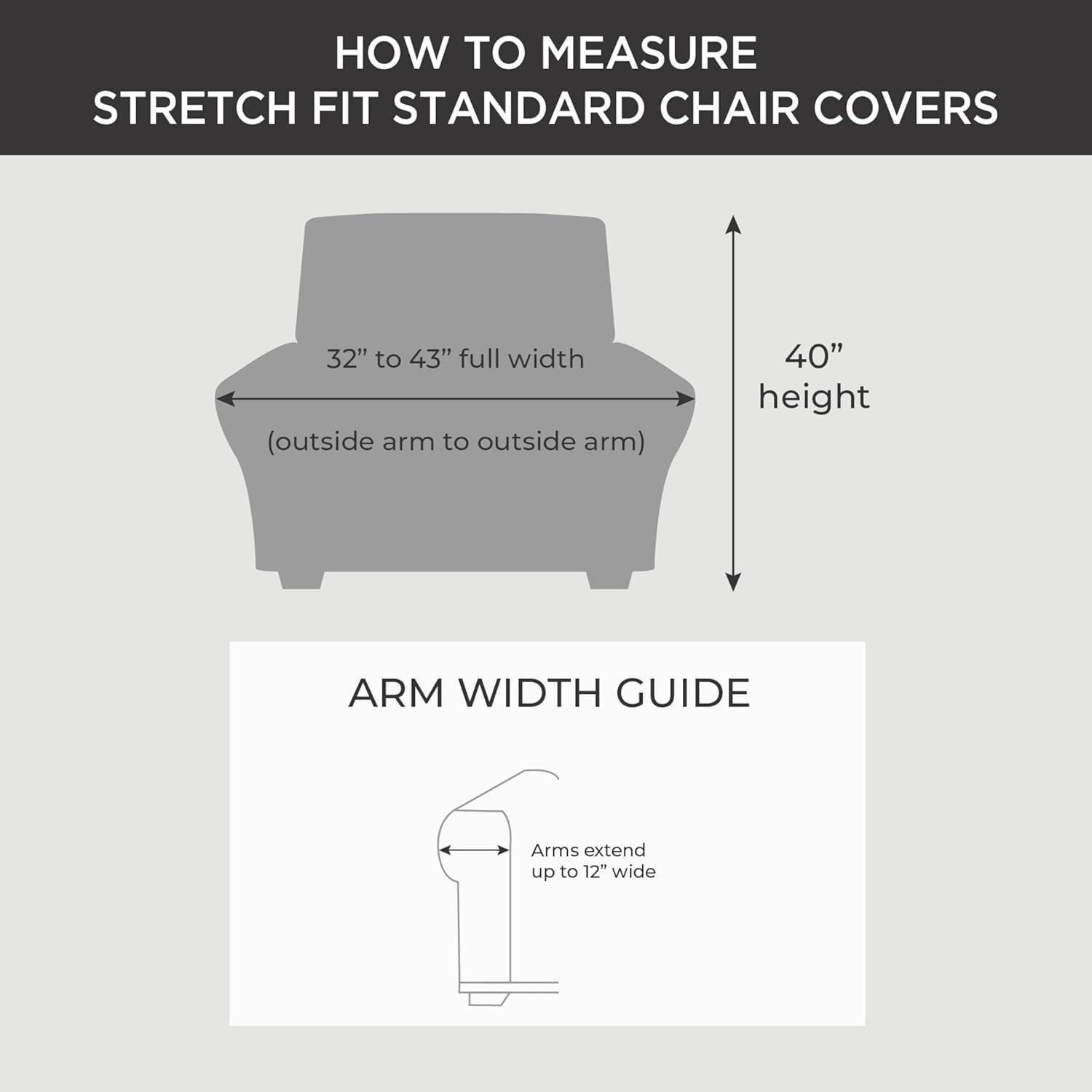 SureFit Hampstead Stretch Velvet Chair Slipcover, One Piece Chair Covers, Charcoal Chair Cover