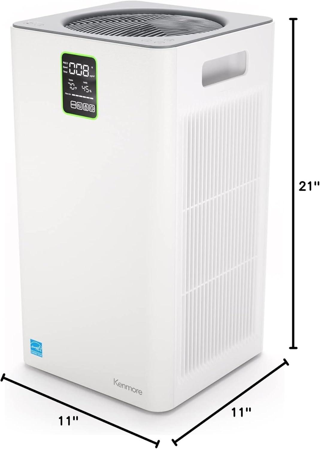 Kenmore PM3020, 1500 Sq Ft H13 True HEPA Air Purifier, 3-Stage Filtration System