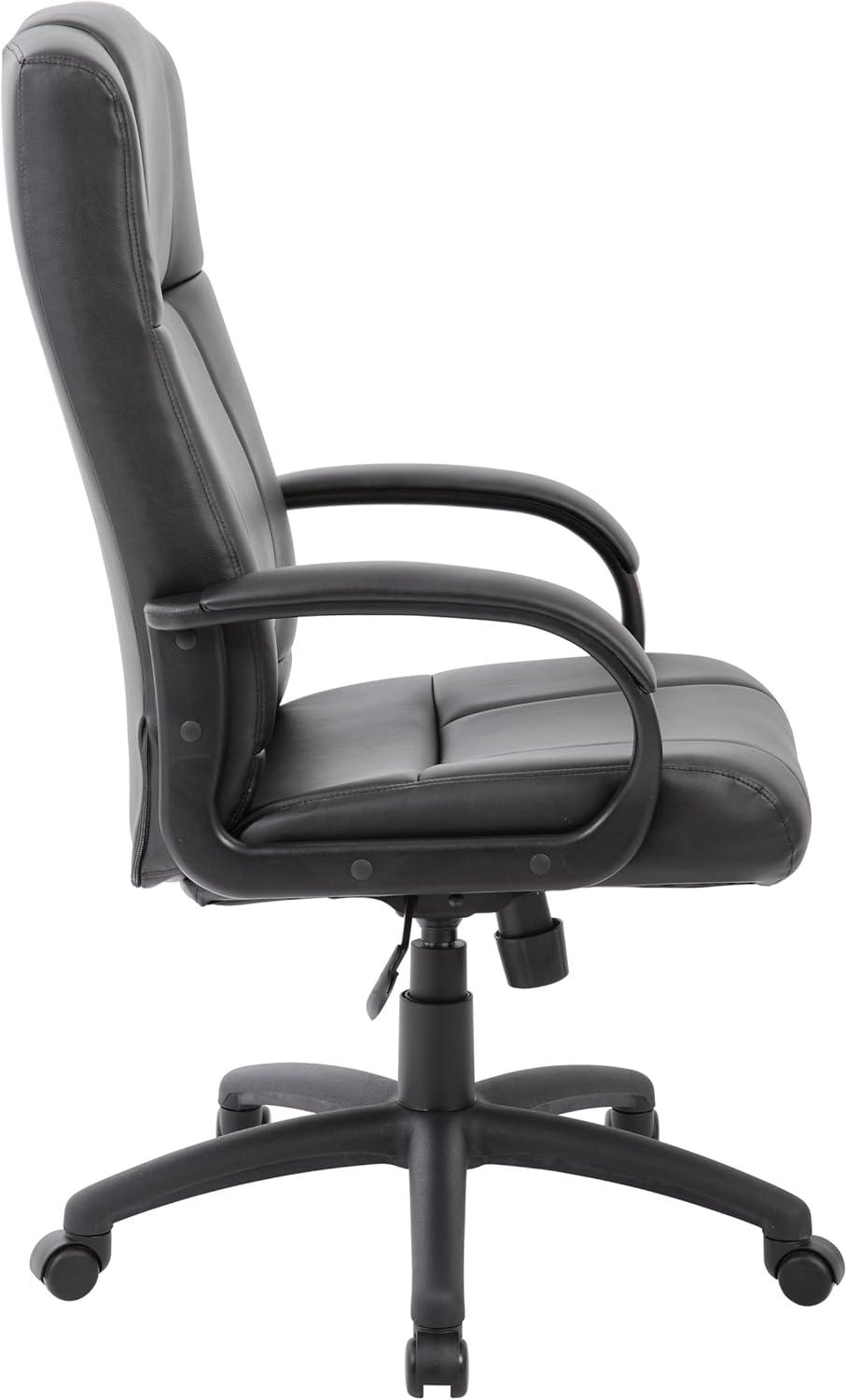 Caressoft Executive High Back Chair Black - Boss Office Products: Pneumatic Lift, Lumbar Support, 5 Casters