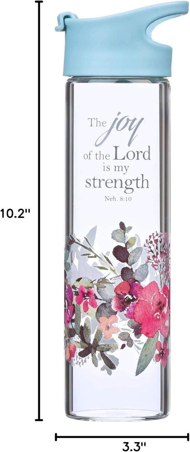 The Joy of the Lord Glass Water Bottle  - Nehemiah 8:10