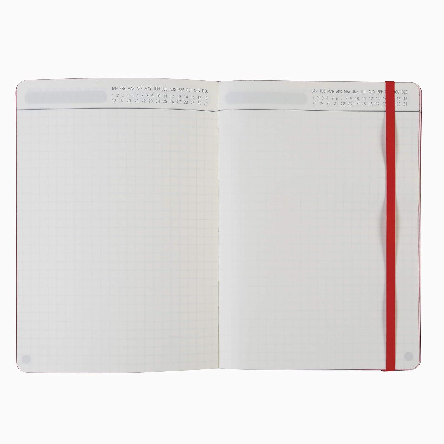 C.R. Gibson Black Leatherette Dot Grid Notebook Journal, 6'' W x 8.5'' L, 240 Pages, Bulleting Log (MJ127-20191A)