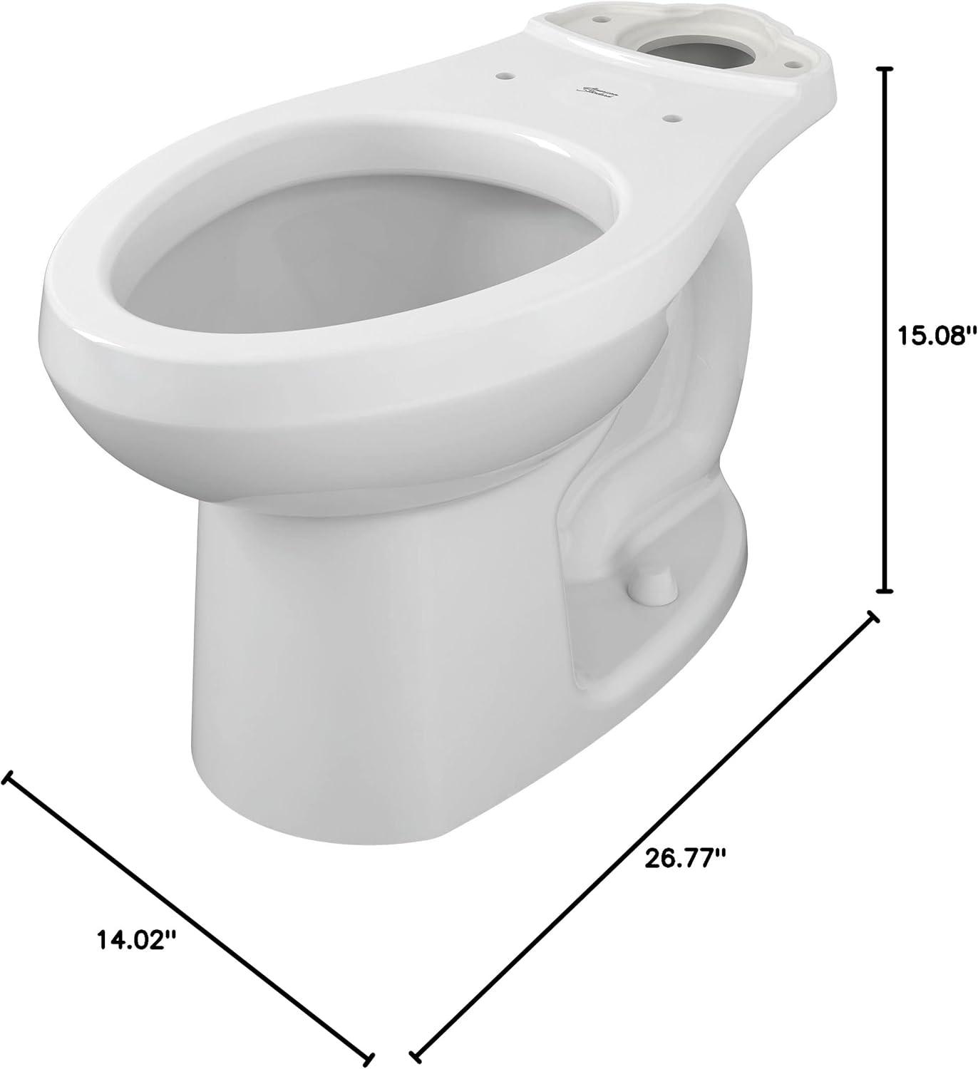 White Vitreous China Elongated Toilet Bowl