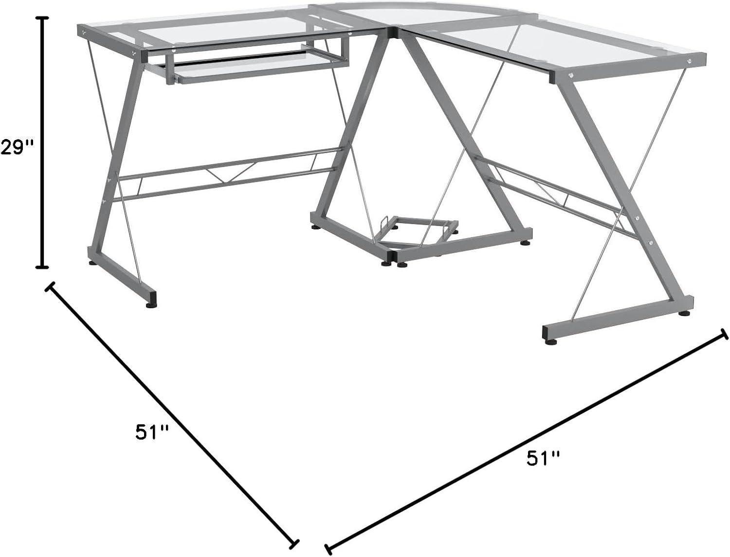 OneSpace - Table - L-shaped - black - black base