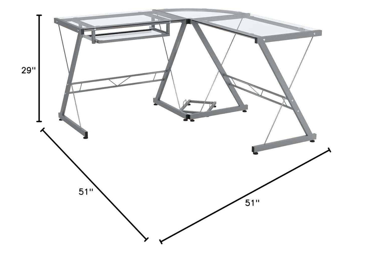 OneSpace - Table - L-shaped - black - black base