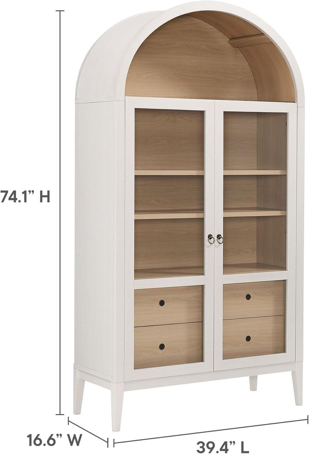 Modway Nolan 74" Tall Arched Storage Display Cabinet