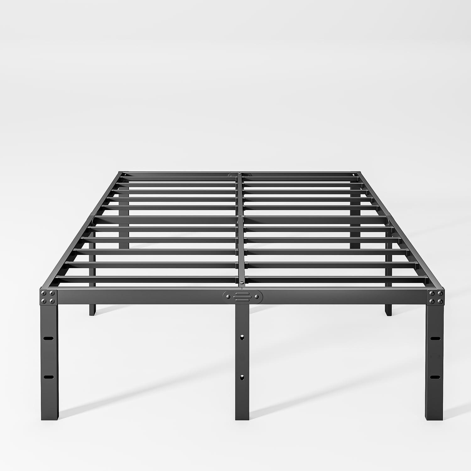 Twin Metal Bed Frame - 16 Inch Tall, No Box Spring Needed, Heavy Duty Platform With Storage Space, Sturdy Non-Slip Noiseless