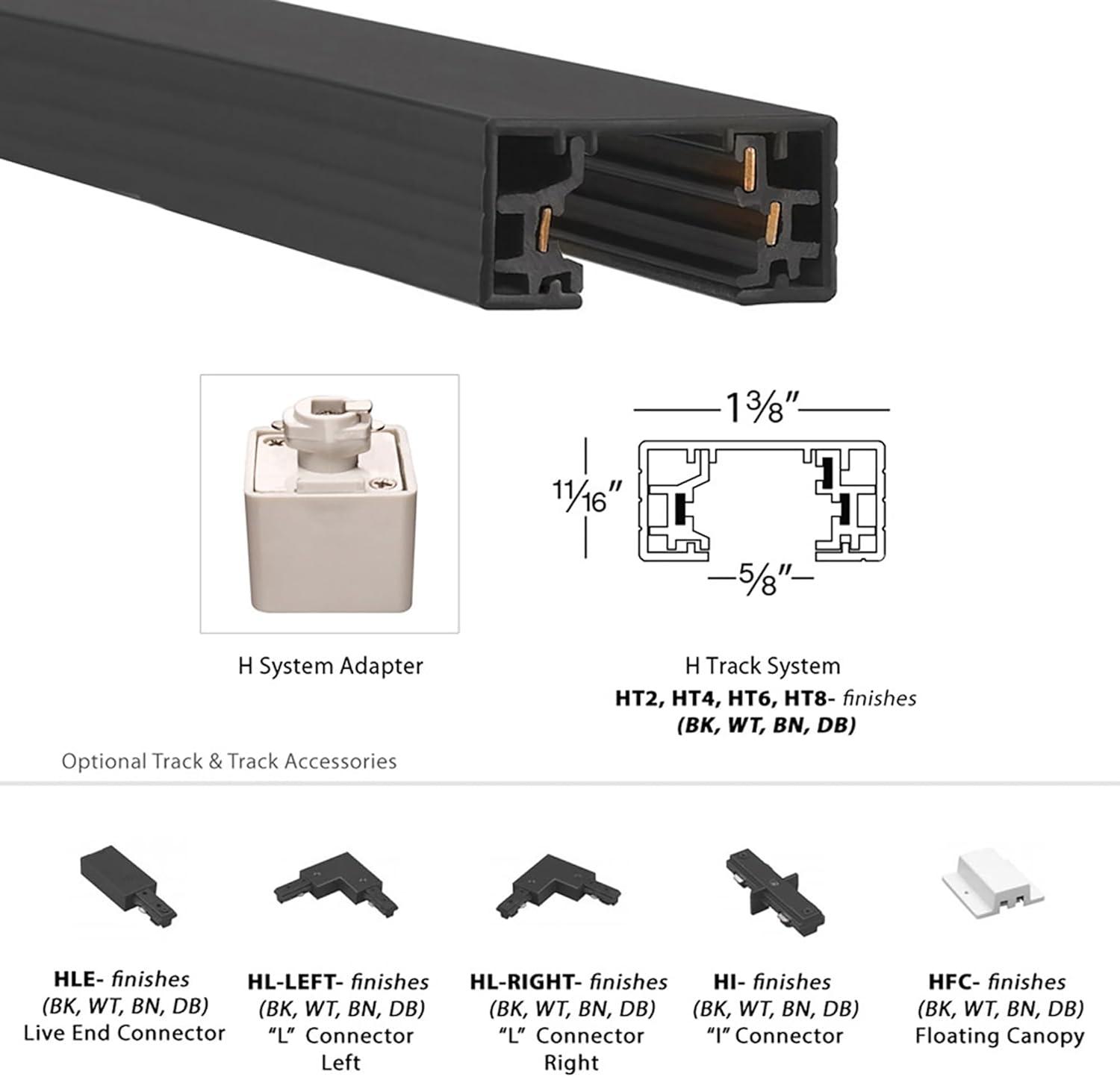 WAC Lighting HT4-DB 120V Single Circuit H Track Section