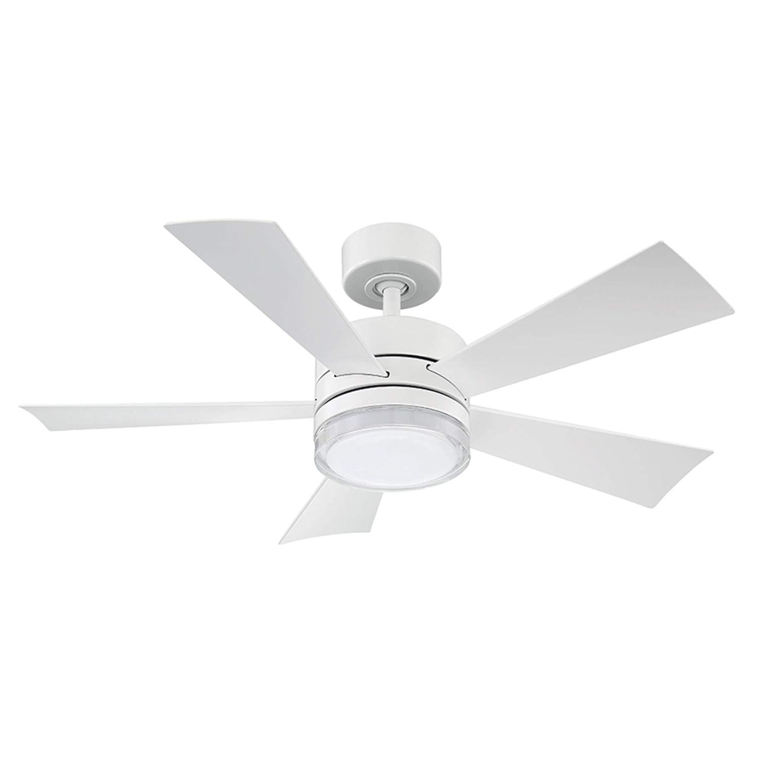 Wynd 42" Matte White Smart Ceiling Fan with LED Light