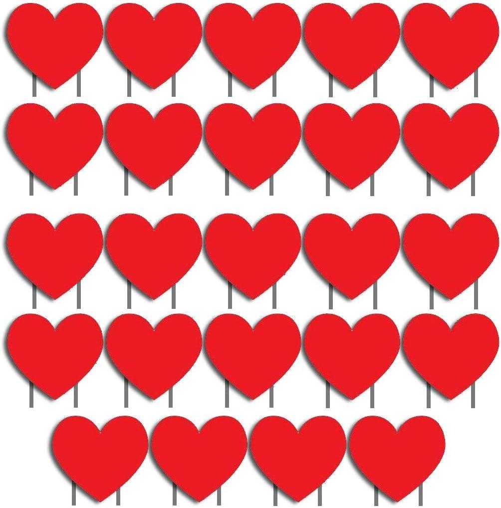 Red Heart Outdoor Valentine's Day Yard Sign Set with Stakes