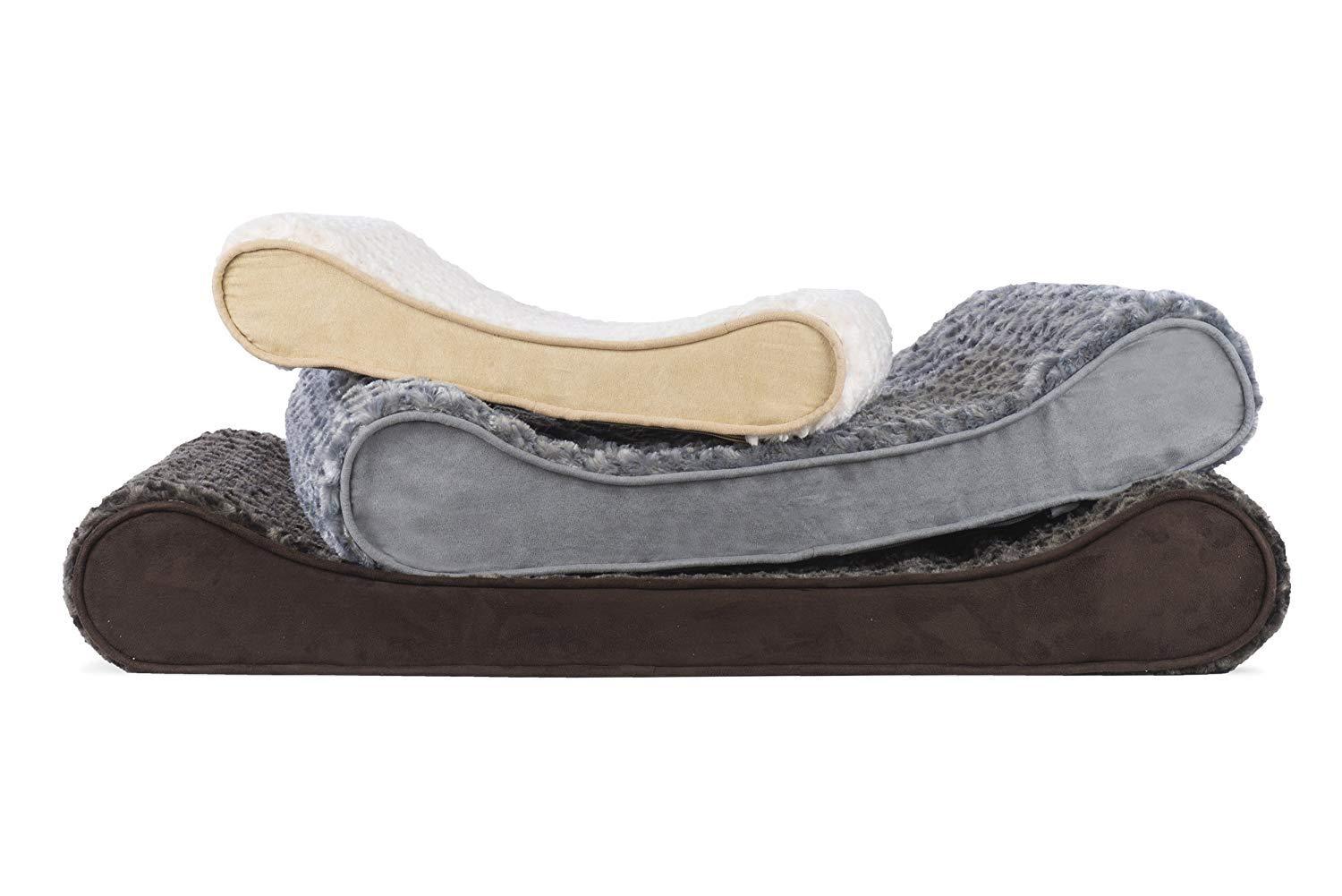 FurHaven Ultra Plush Luxe Lounger Orthopedic Foam Contour Dog Bed