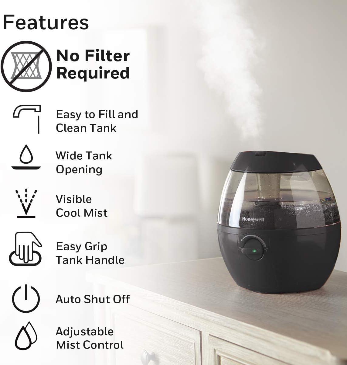 Honeywell Mistmate Ultrasonic Humidifier HUL520B, Black