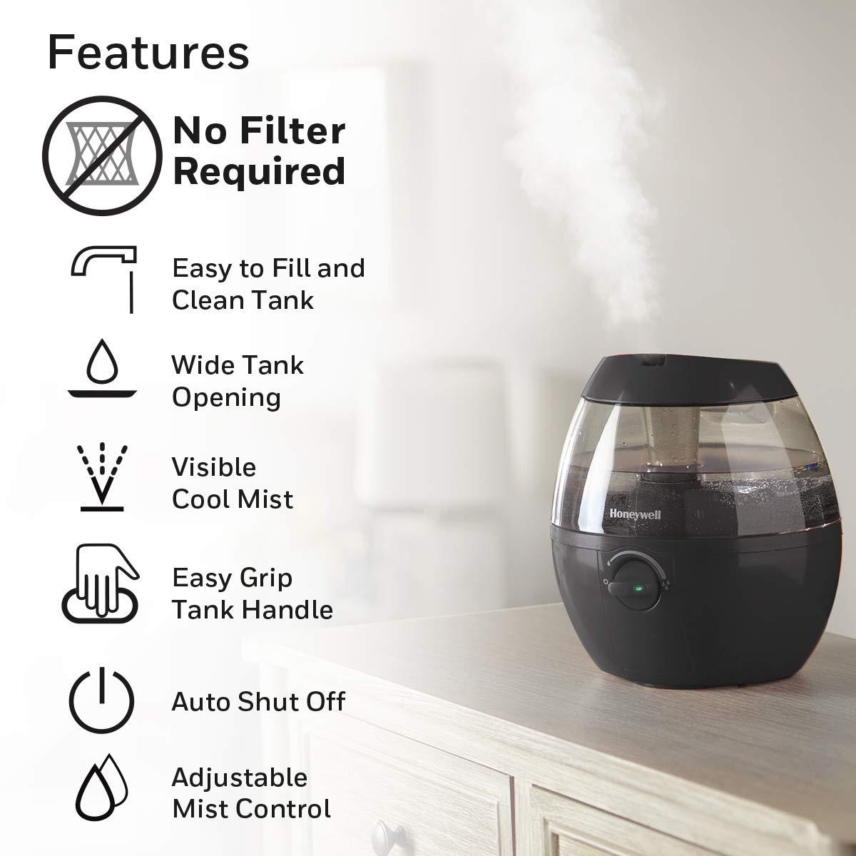 Honeywell Mistmate Ultrasonic Humidifier HUL520B, Black