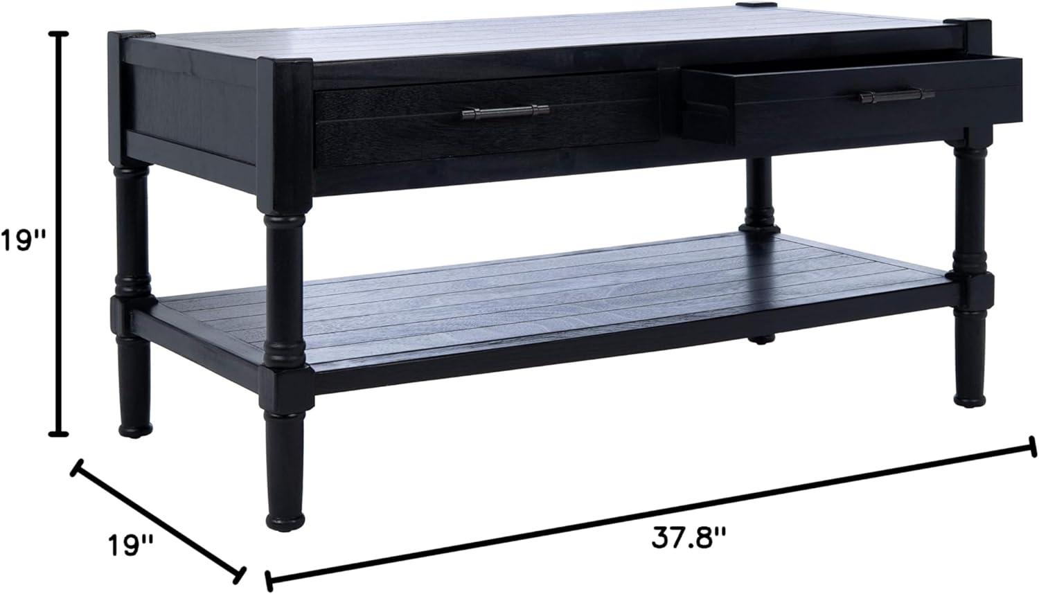 SAFAVIEH Filbert Solid 2 Drawer Coffee Table, Black