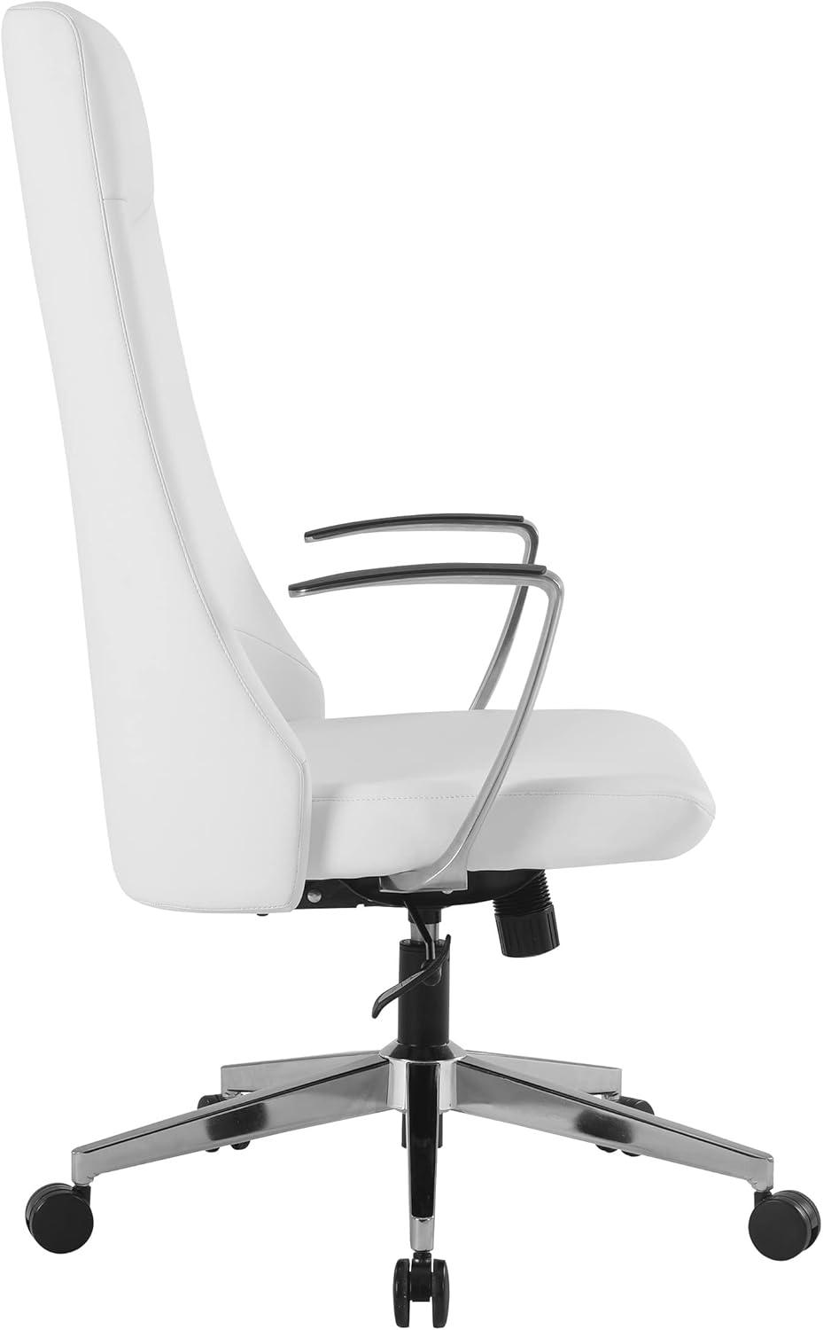 High Back Office Chair in Dillon Snow White in Antimicrobial Fabric