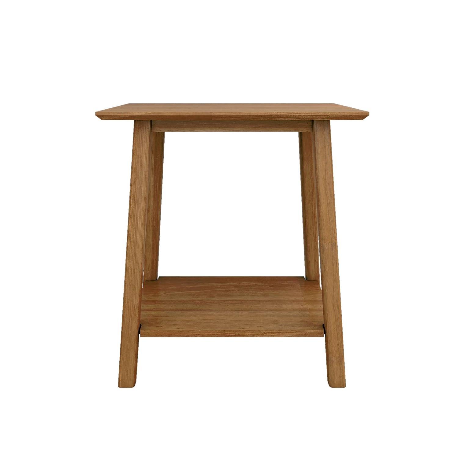 Plank+Beam Nightstand, Solid Wood Mid-Century Modern Bedside Table for Bedroom