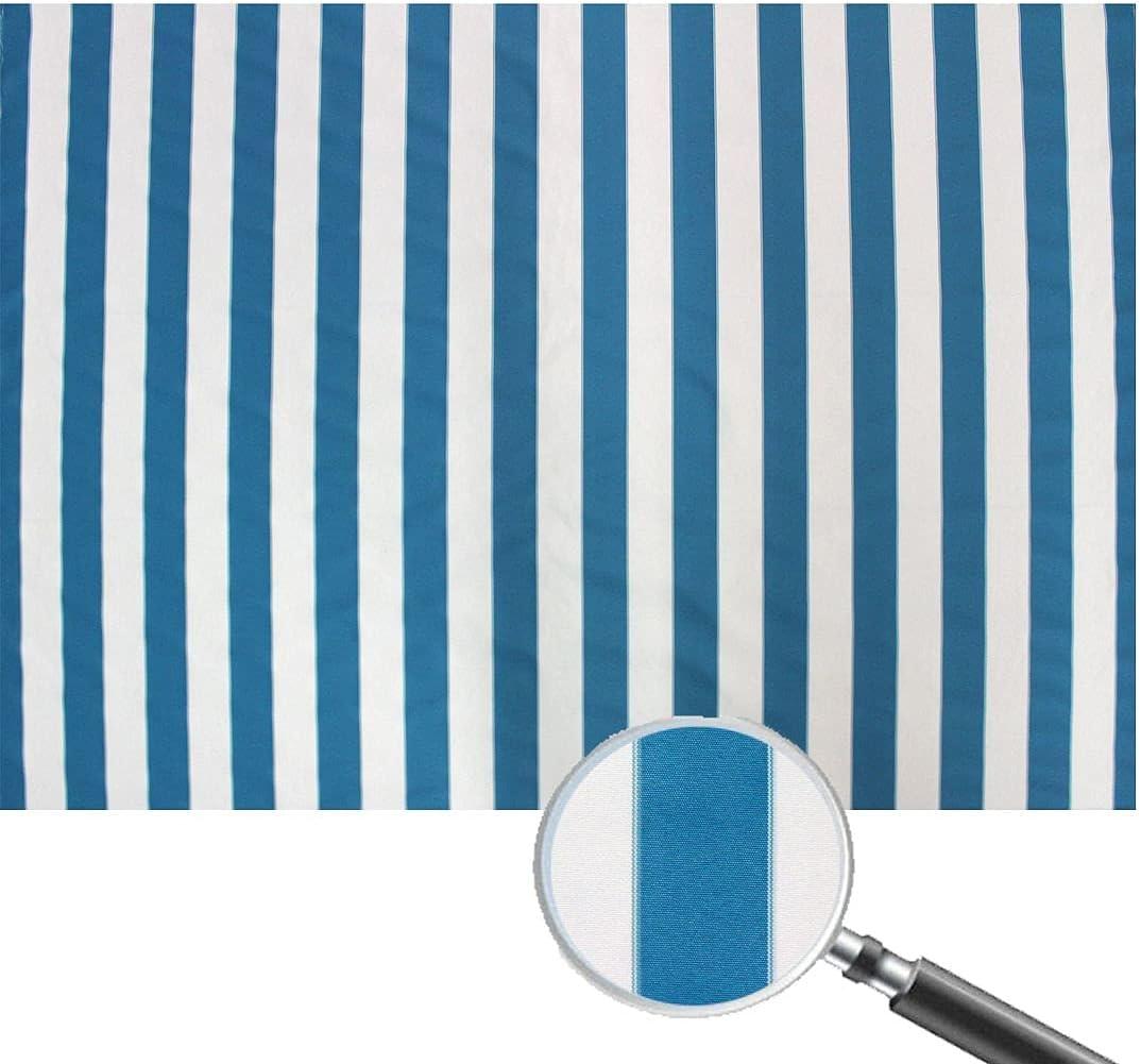 STRIPE CANVAS AWNING FABRIC WATERPROOF OUTDOOR FABRIC 60" Blue / WHTE ( 1 yard)