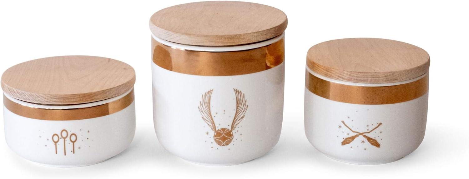 Ukonic Harry Potter Quidditch Ceramic Storage Jar Containers | Set of 3