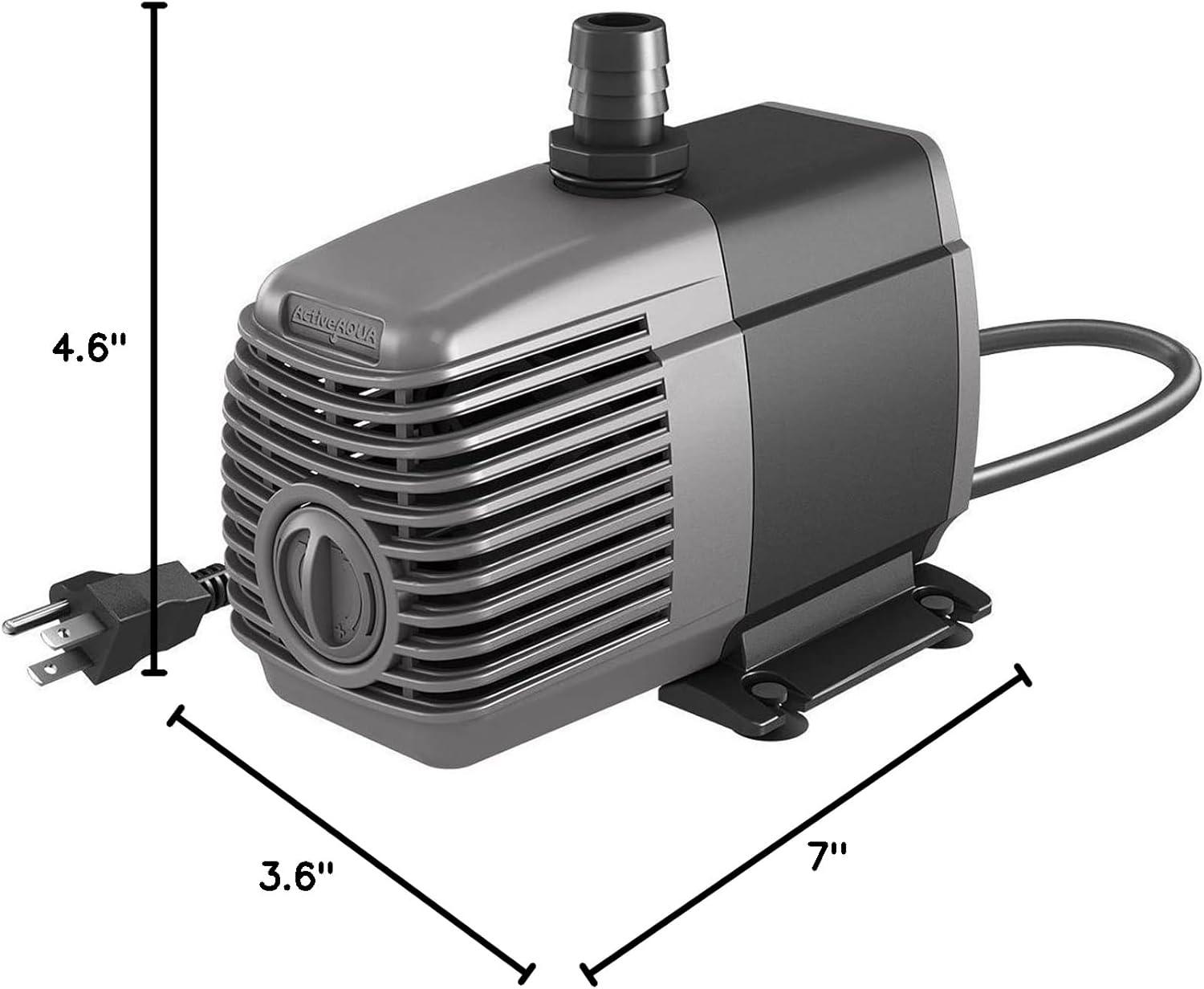 Hydrofarm Active Aqua Submersible Hydroponics Pond/Aquarium Water Pump