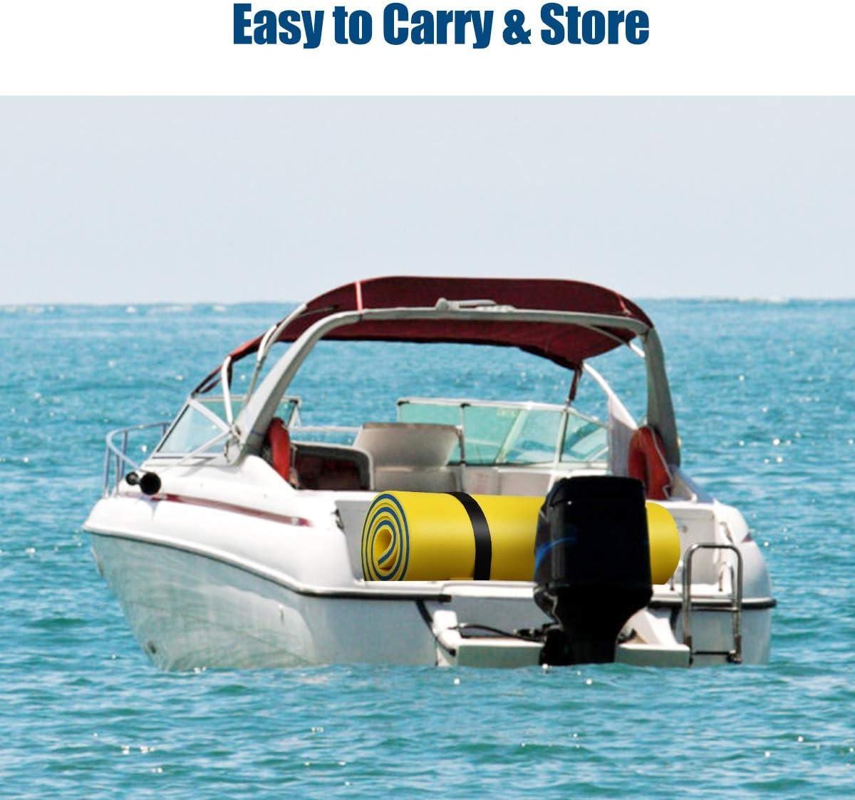 Costway 3-Layer Tear-Resistant Foam Floating Pad Island Water Sports Relaxing Yellow