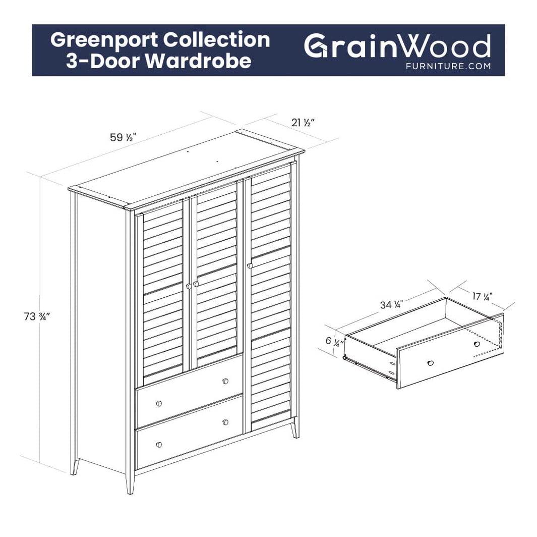 Greenport Solid Wood Armoire