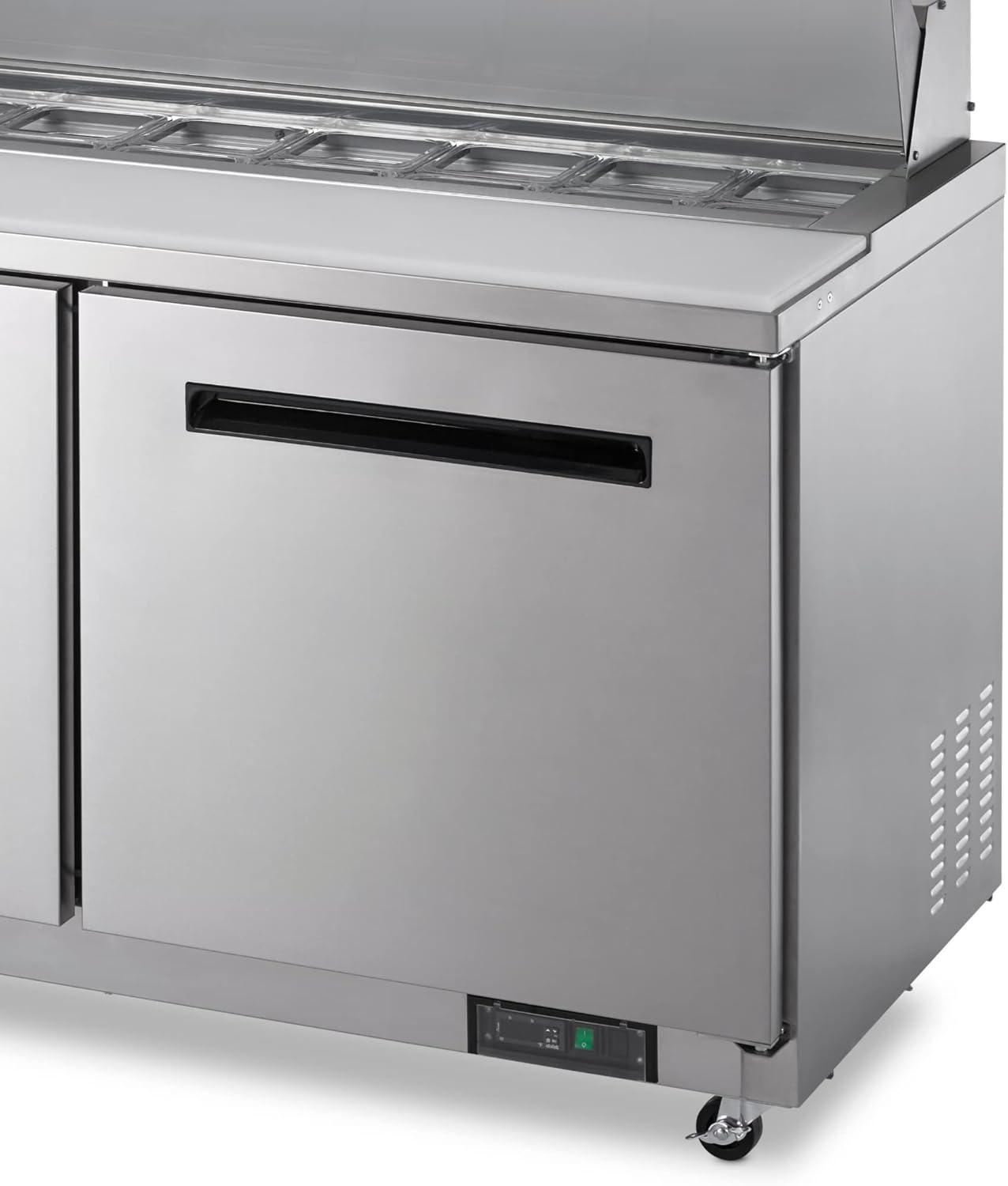 Arctic Air Double Door Mega-top Sandwich / Salad Prep Table, 15 Cu Ft, Stainless Steel, AMT60R