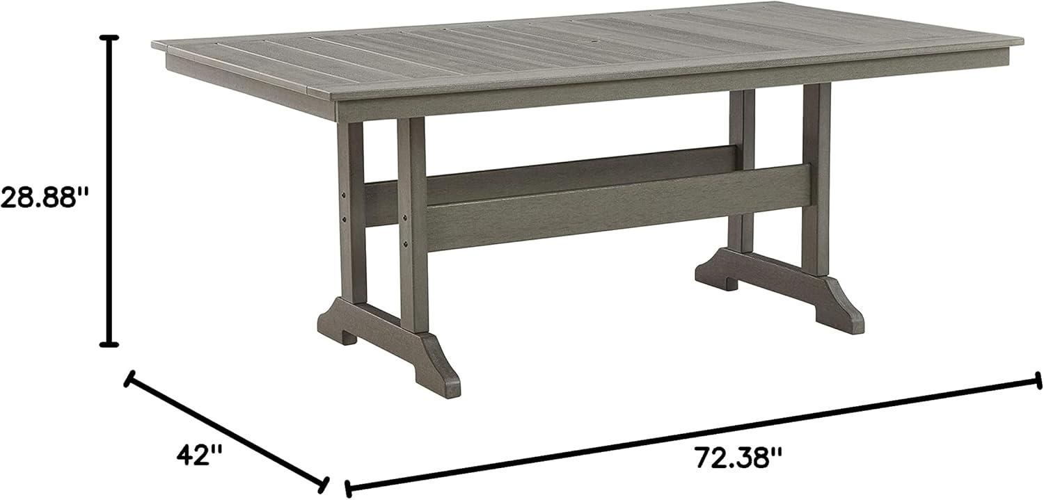 Ashley Furniture Visola Outdoor Plastic Dining Table in Gray