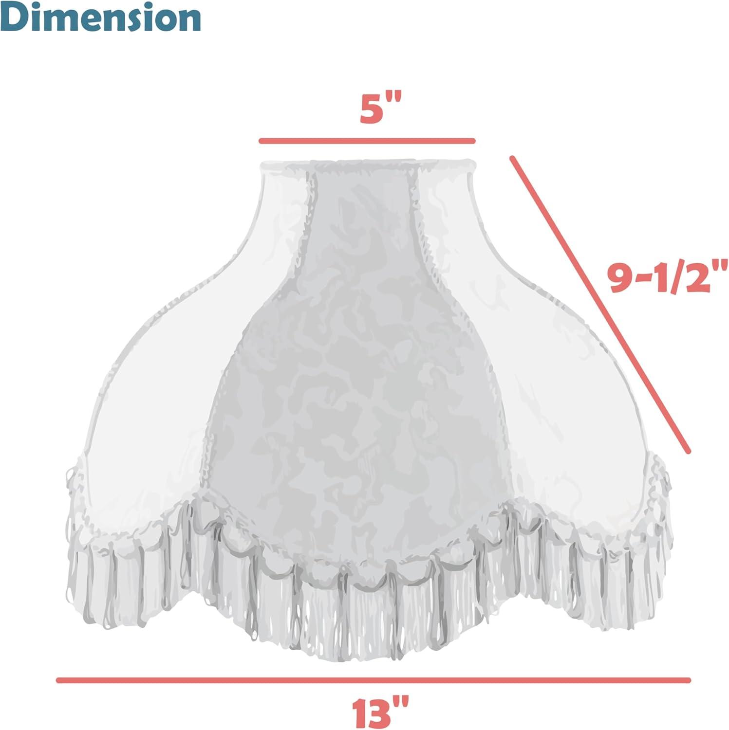 Aspen Creative 30331 Transitional Scallop Bell Shape Spider Construction Lamp Shade in Ivory, 13" wide (5" x 13" x 9 1/2")
