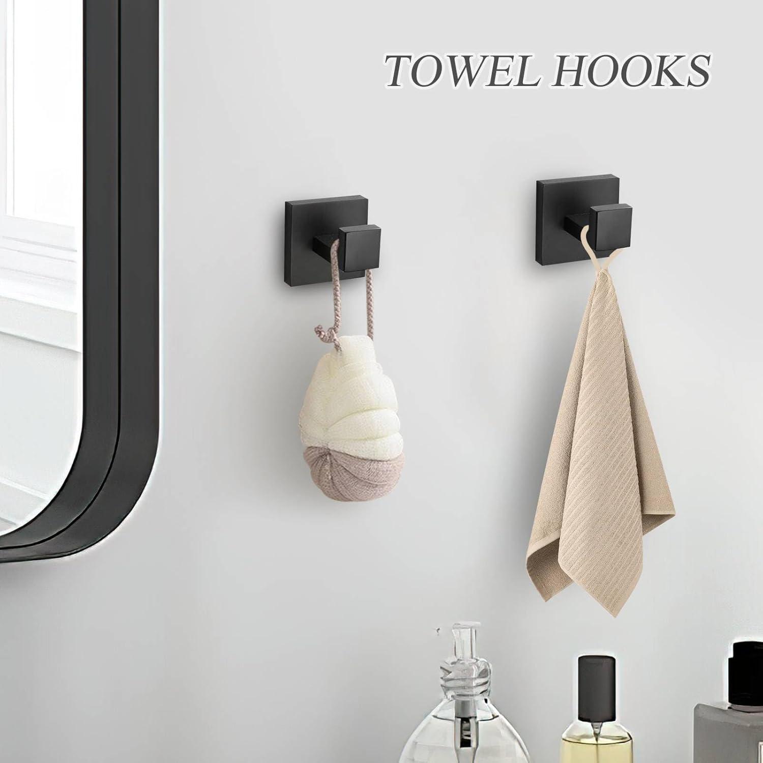 Matte Black Stainless Steel 5-Piece Bathroom Hardware Set