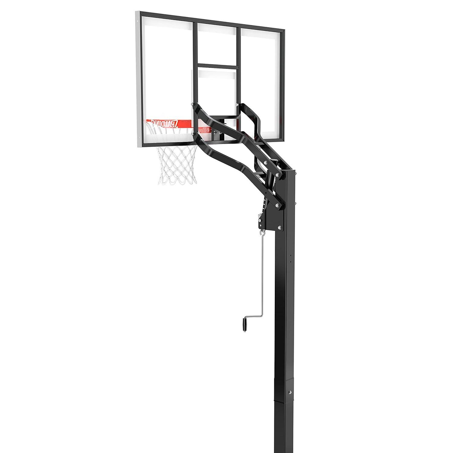 Spalding 60 In. Tempered Glass U-Turn® In Ground Basketball Systems Hoop