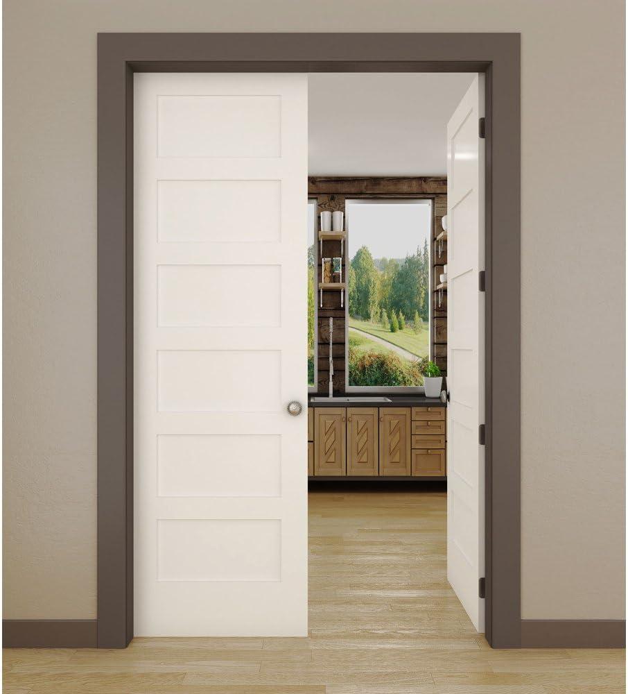 Frameport 96'' Solid + Manufactured Wood Paneled Slab Door