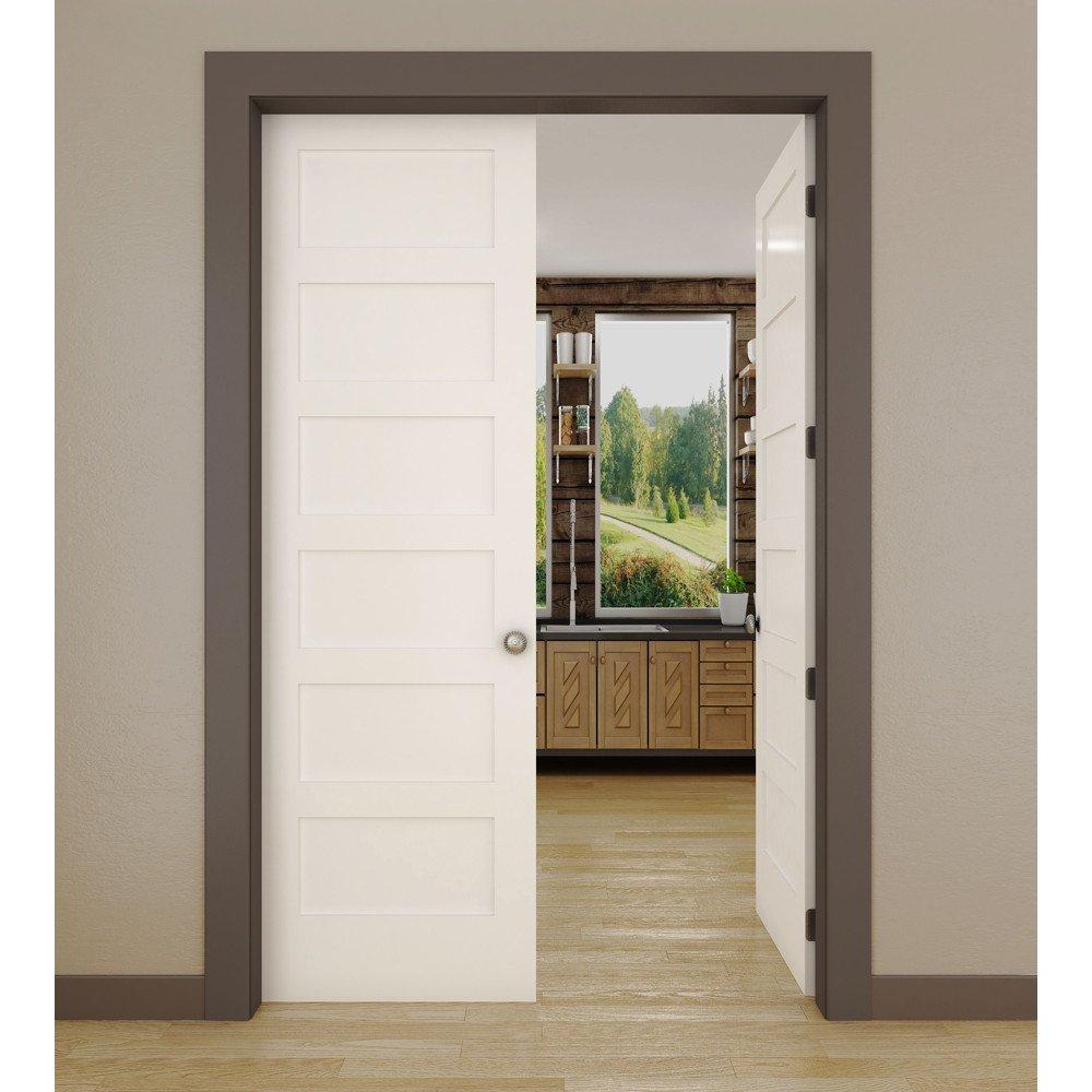 Frameport 96'' Solid + Manufactured Wood Paneled Slab Door