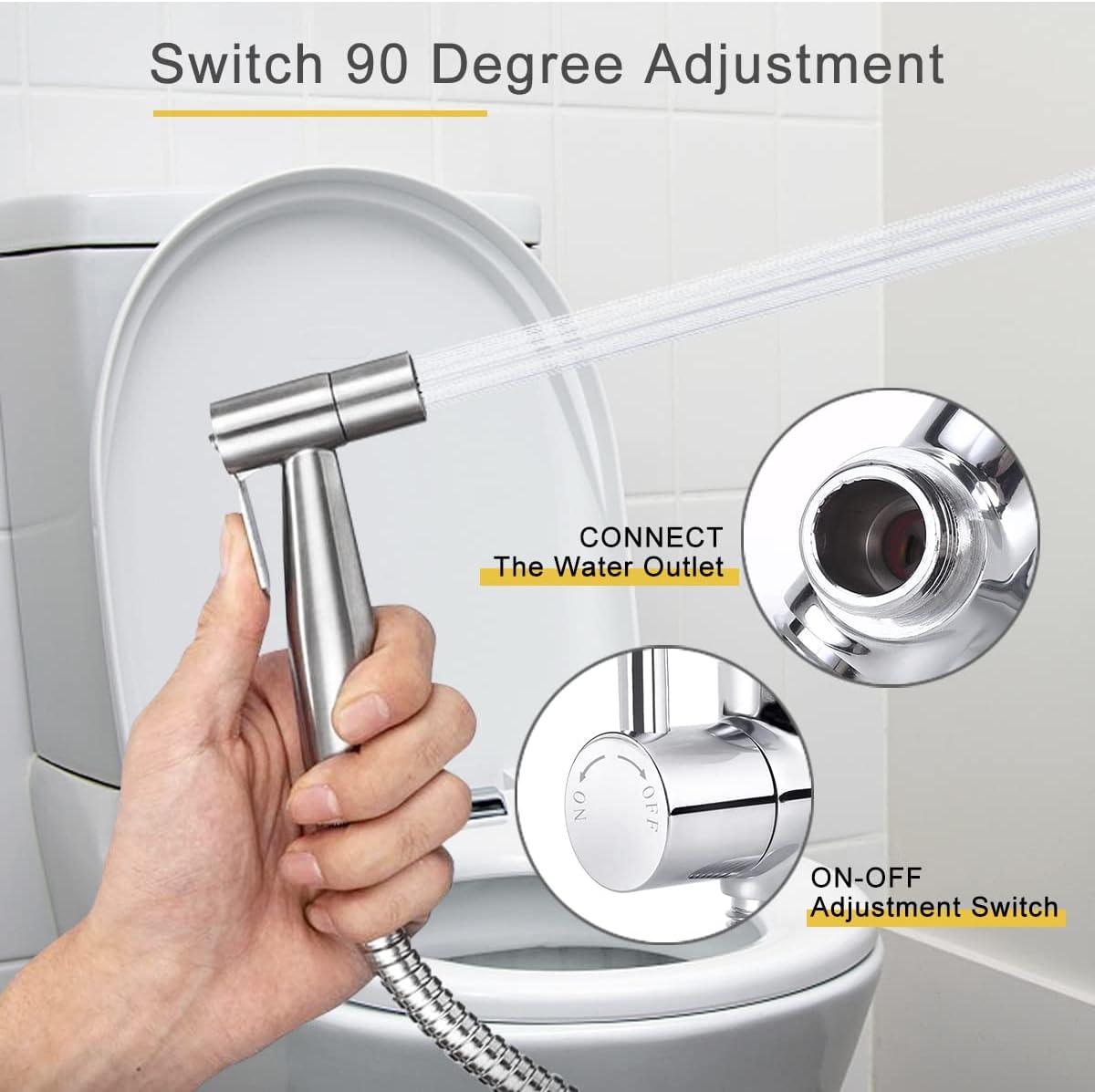 Bidet T Adapter with Shut-off Valve: 3 Way Brass T-valve for Bidet 7/8”X 7/8”X 1/2” - Tee Connector Leakproof Adjust Water Pressure Bidet Toilet Attachment Bathroom Installation