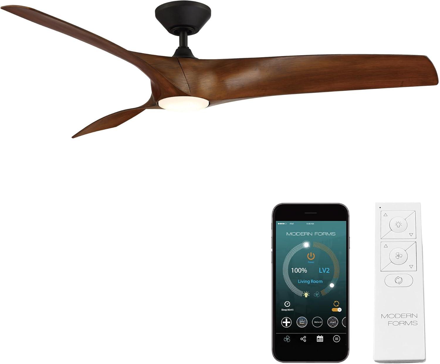 Zephyr 3 - Blade Outdoor/Indoor Smart Ceiling Fan with 2700K-3000K-4000K-5000K Selectable LED Light Kit and Remote Control Included