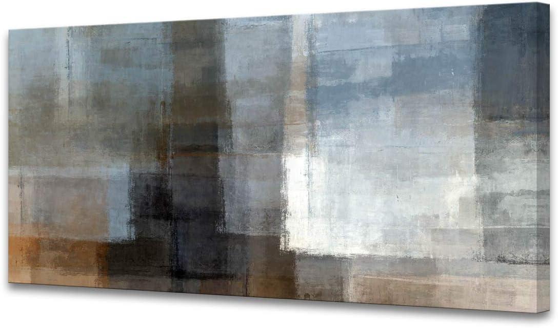 Abstract Gray and Brown Canvas Print Wall Art, 20x40 Inch