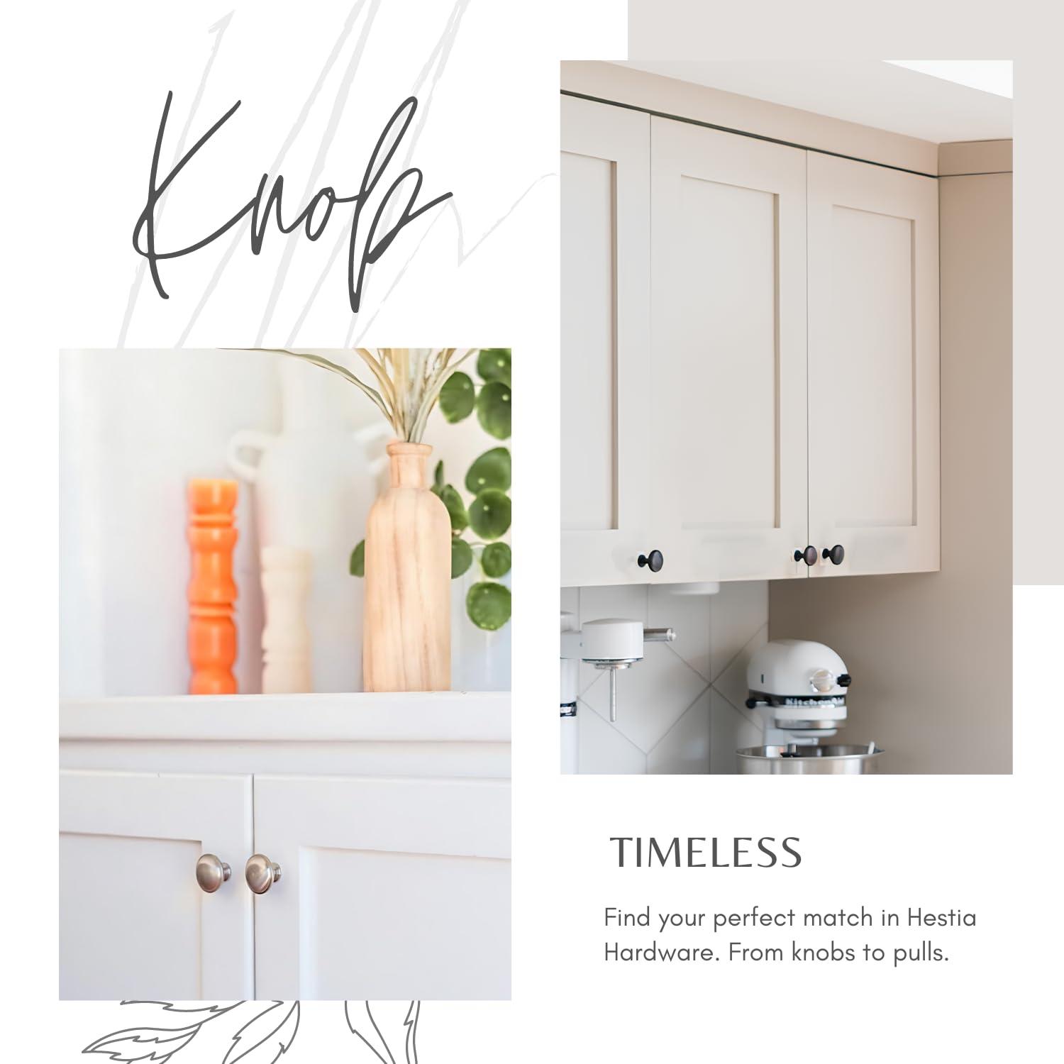 HESTIA HARDWARE Classic Collection  1 3/16" Diameter Round Knob Multipack (Set of 10)