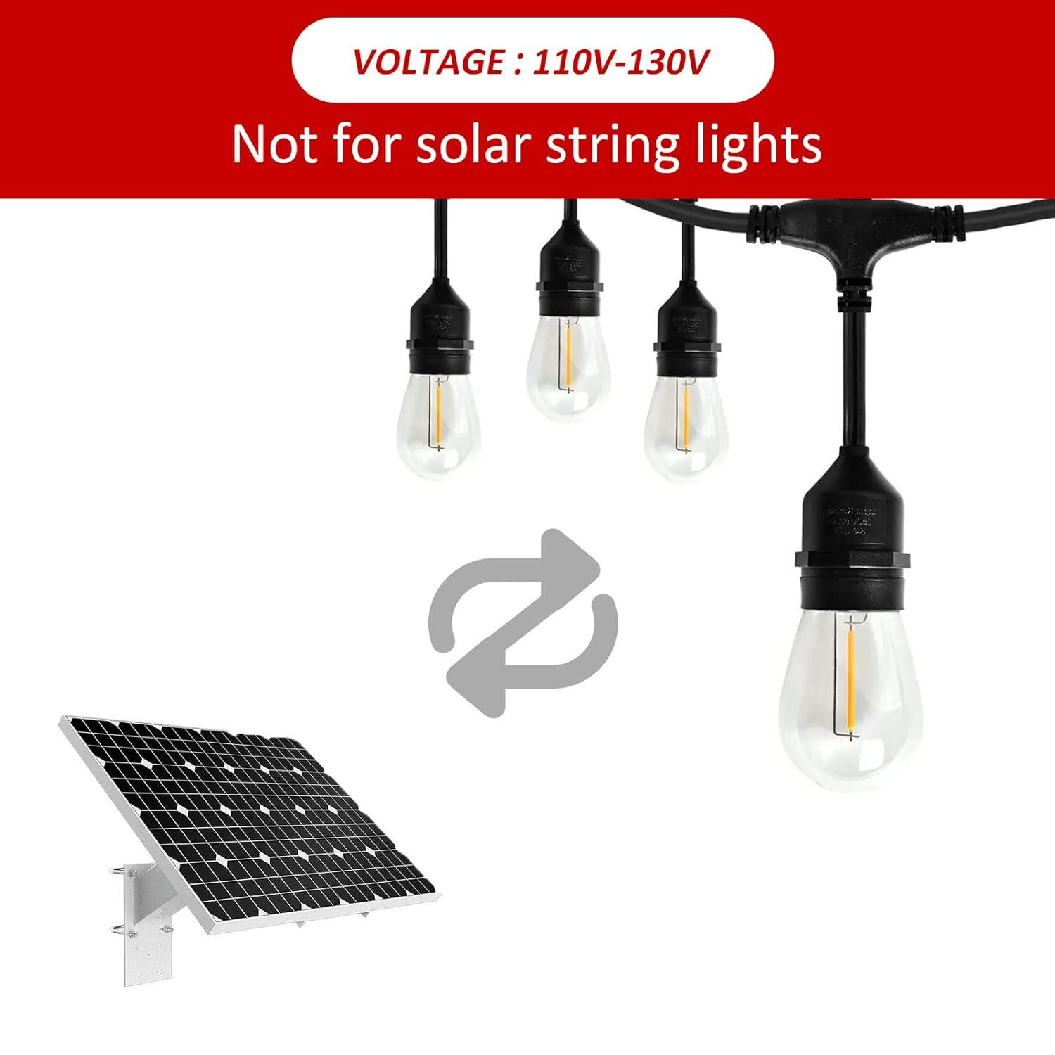 Svater Replacement Bulbs for Outdoor String Lights, 15 Pack S14 LED Bulbs for Patio, E26 Base 1W Bulb Equal to 11W Incandescent, Dimmable,Shatterproof 2700K Warm White