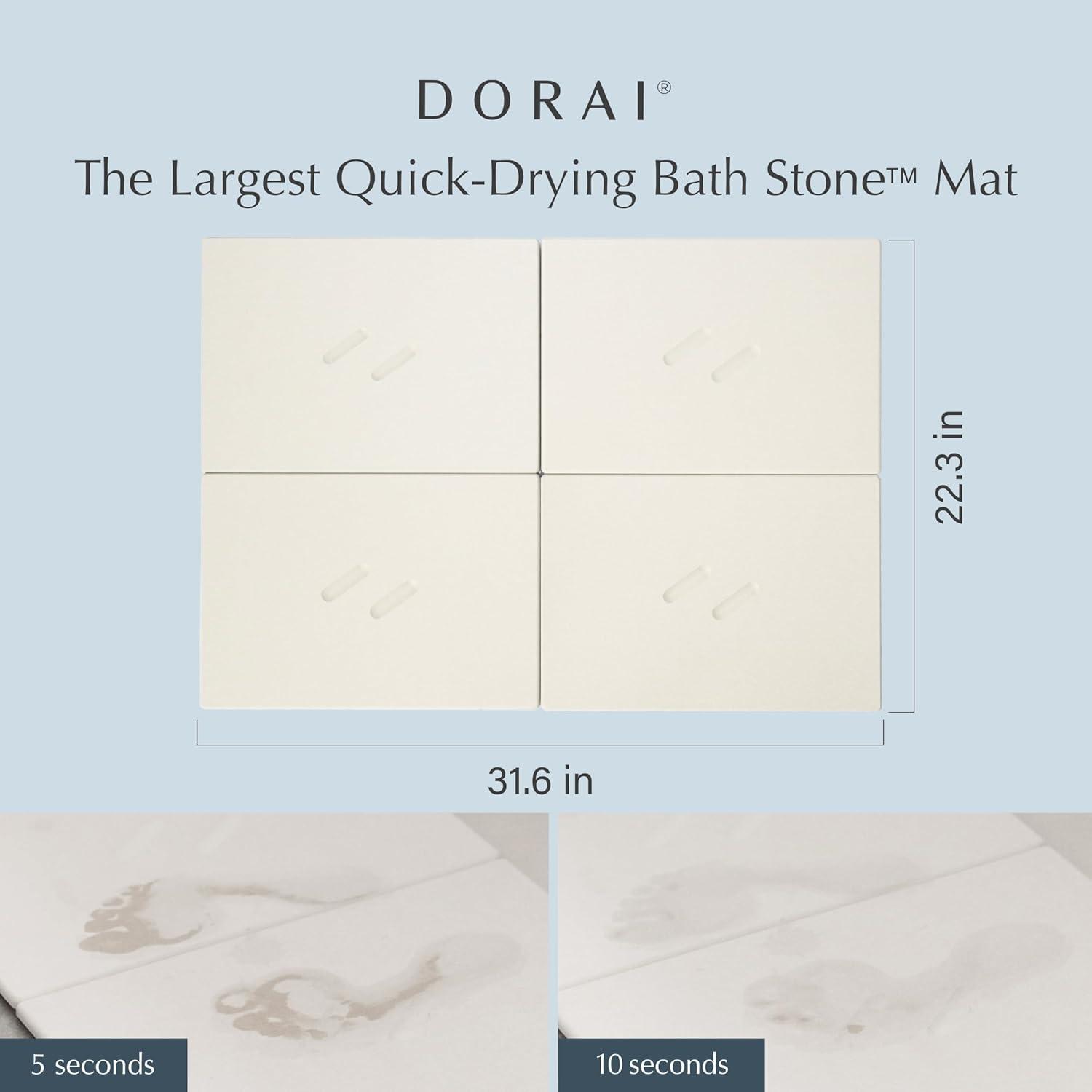 Large White Diatomaceous Earth Non-Slip Bath Mat