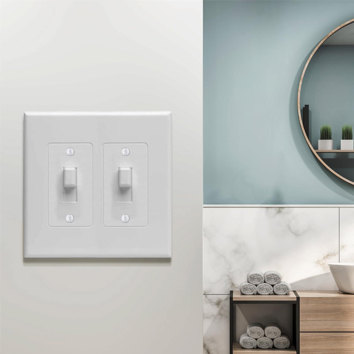 Revive White Smooth 2-Gang Wall Plate Cover