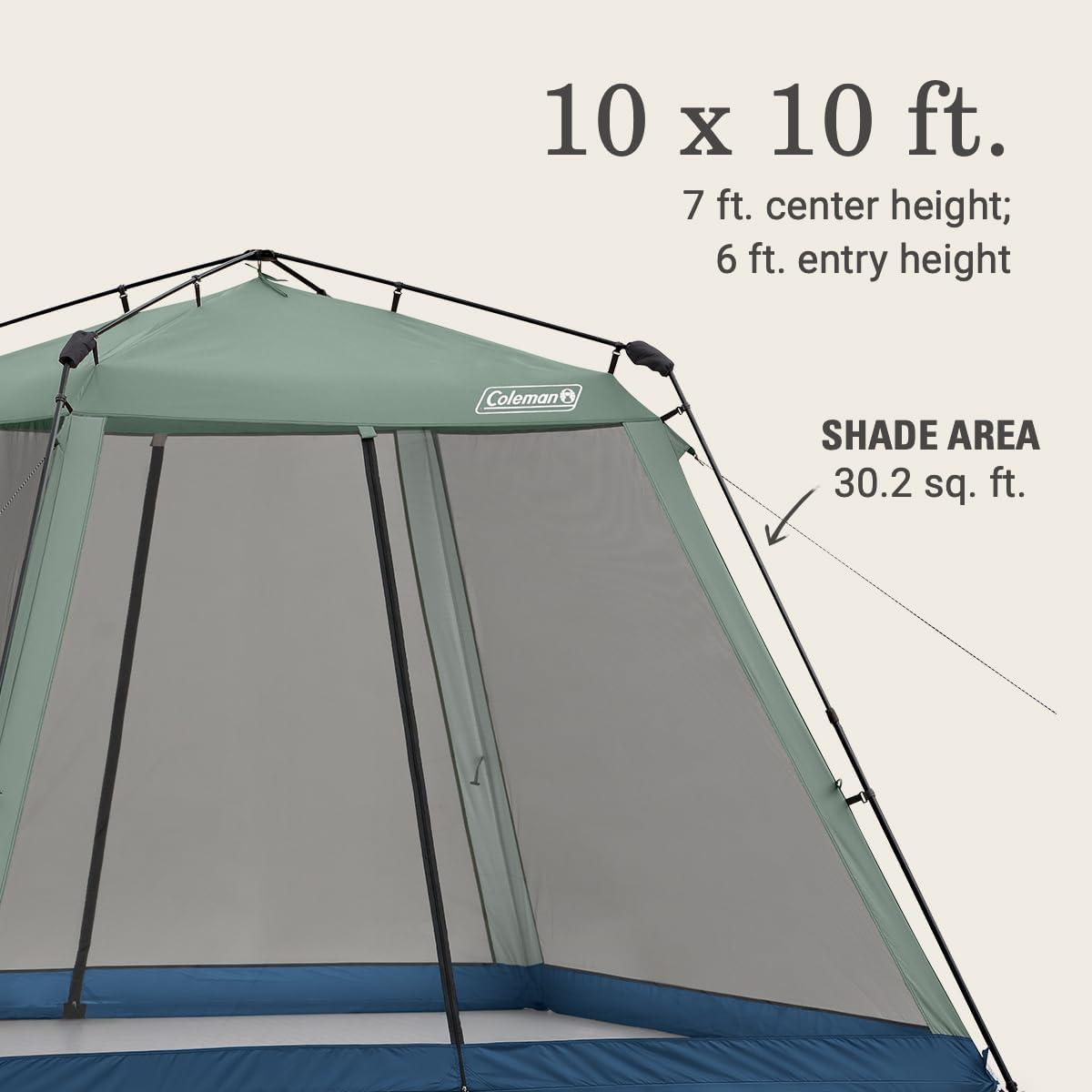 Coleman 10" x 10" Skylodge Instant Screened Shelter Canopy Tent - Green