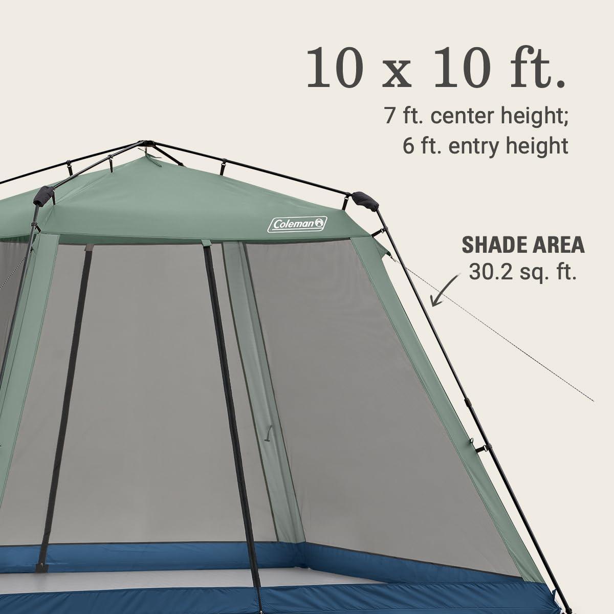 Coleman 10" x 10" Skylodge Instant Screened Shelter Canopy Tent - Green