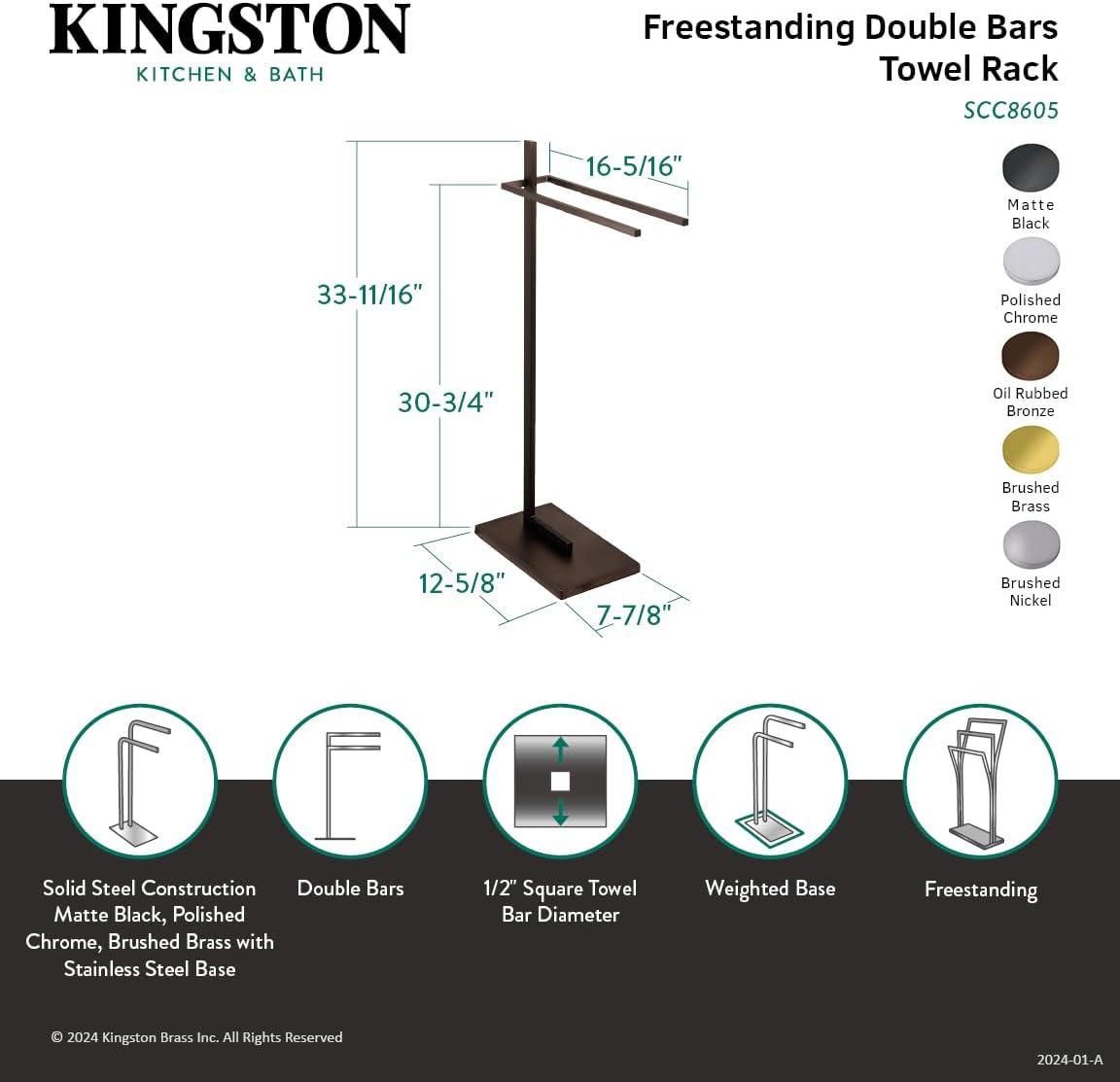 Kingston Brass Edenscape Freestanding Dual Towel Rack