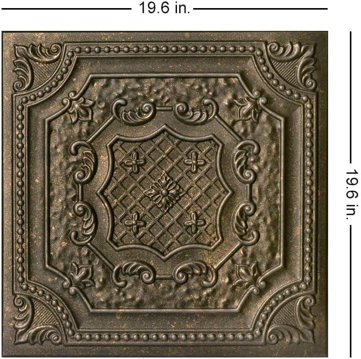 R126 - Bijou and Bee Foam Glue-up Ceiling Tile in Rusted Steel (129.6 Sq.ft / Pack) - 48 Pieces