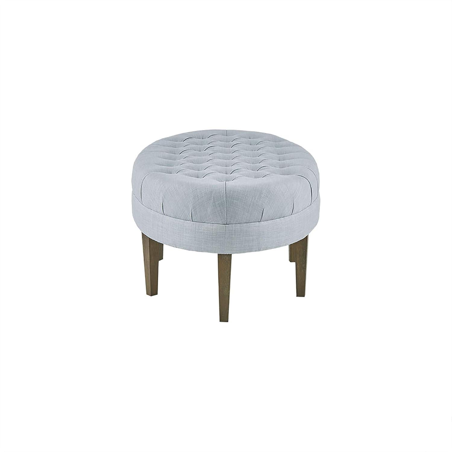 Madison Park Mathew Surfboard Tufted Ottoman Dusty Blue: Polyester Upholstery, Plywood Frame