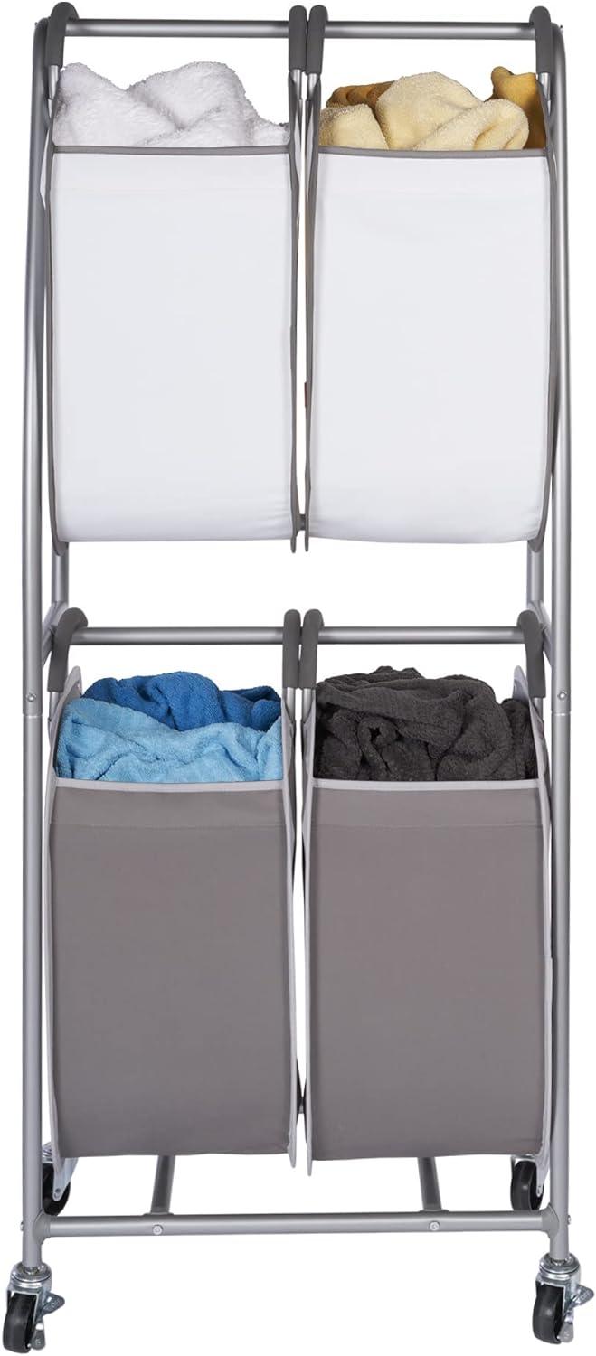 Fabric Rolling Laundry Sorter with Handles