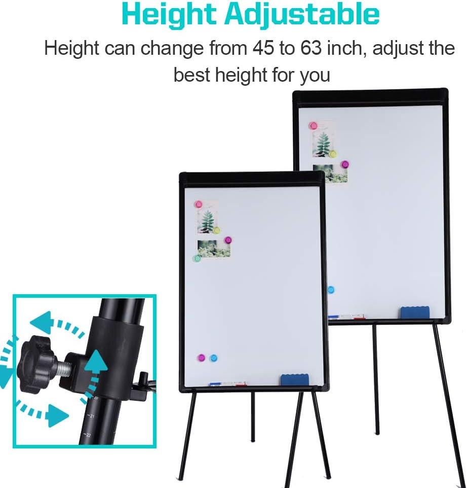 Adjustable Magnetic Whiteboard Easel with Tripod Stand and Flipchart