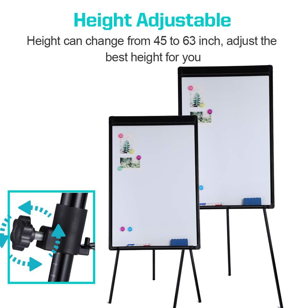 Adjustable Magnetic Whiteboard Easel with Tripod Stand and Flipchart
