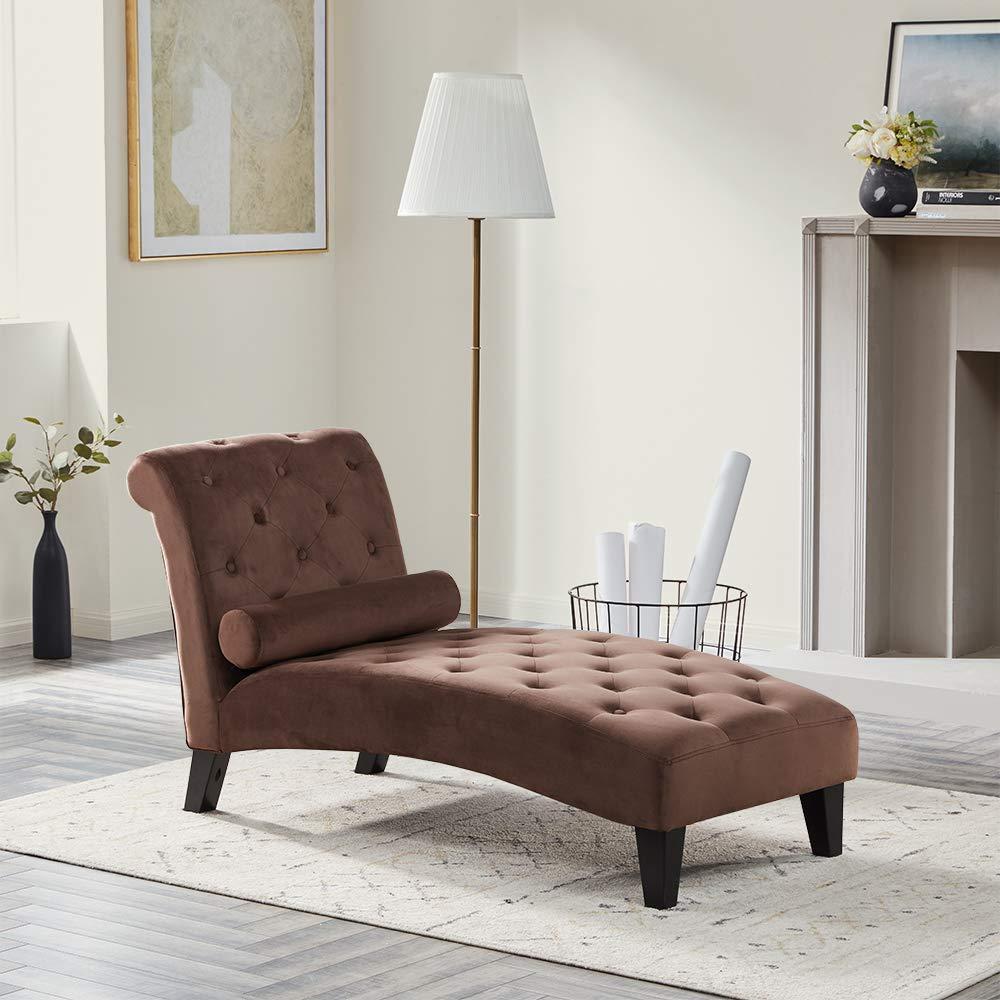 BELLEZE Modern Lounge Chaise Leisure Accent Chair - Aurora (Brown)