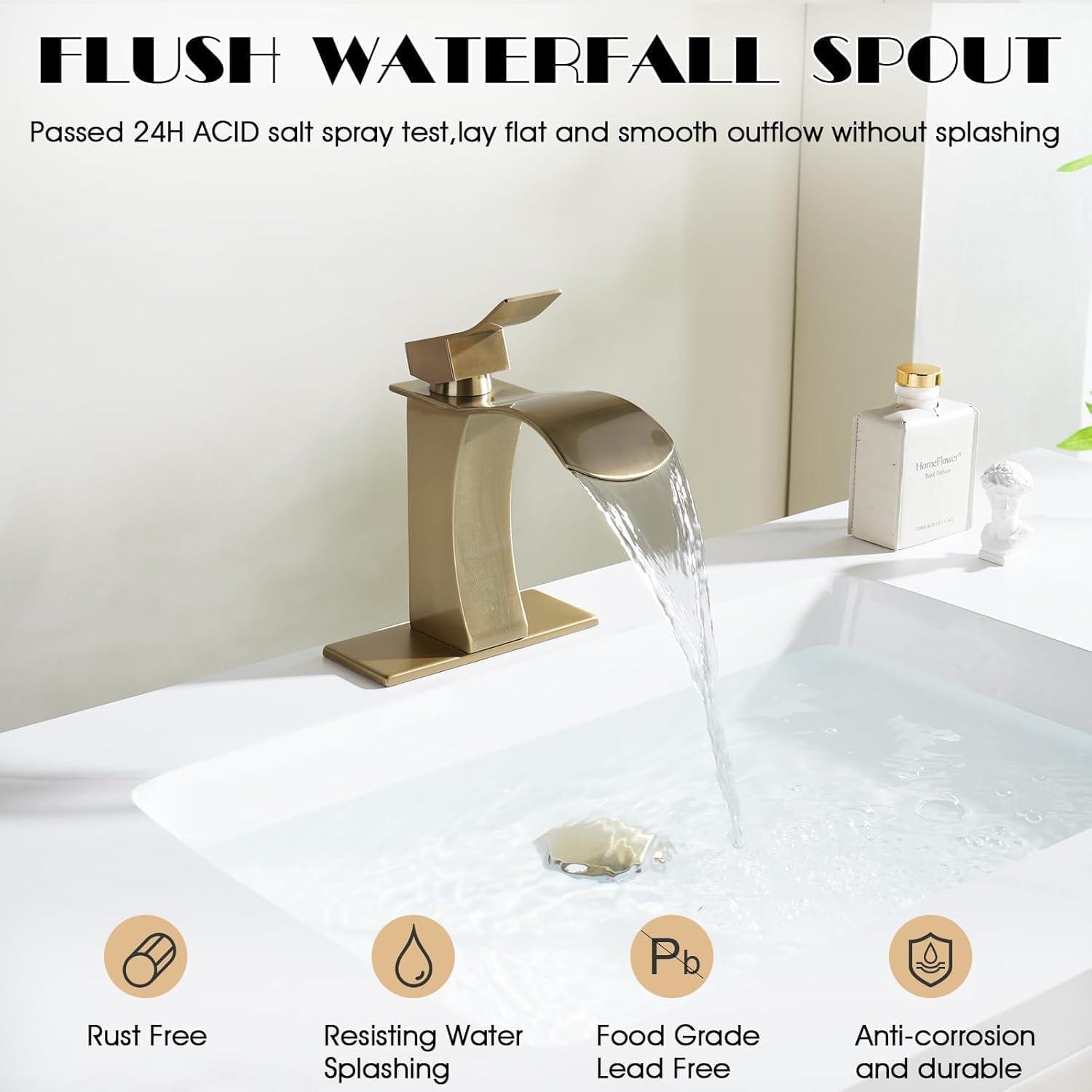 Single-Hole Single-handle Bathroom Faucet with Drain Assembly