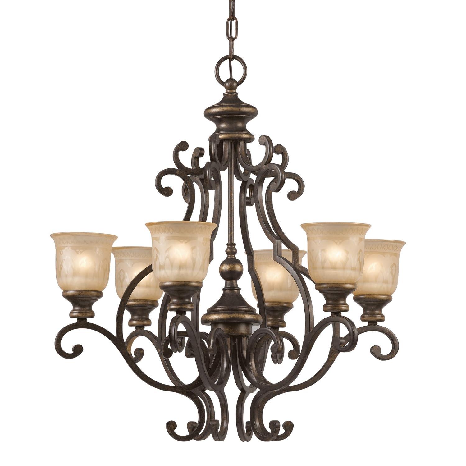 7416-BU-Crystorama Lighting-Norwalk - Six Light Chandelier     -Traditional Installation