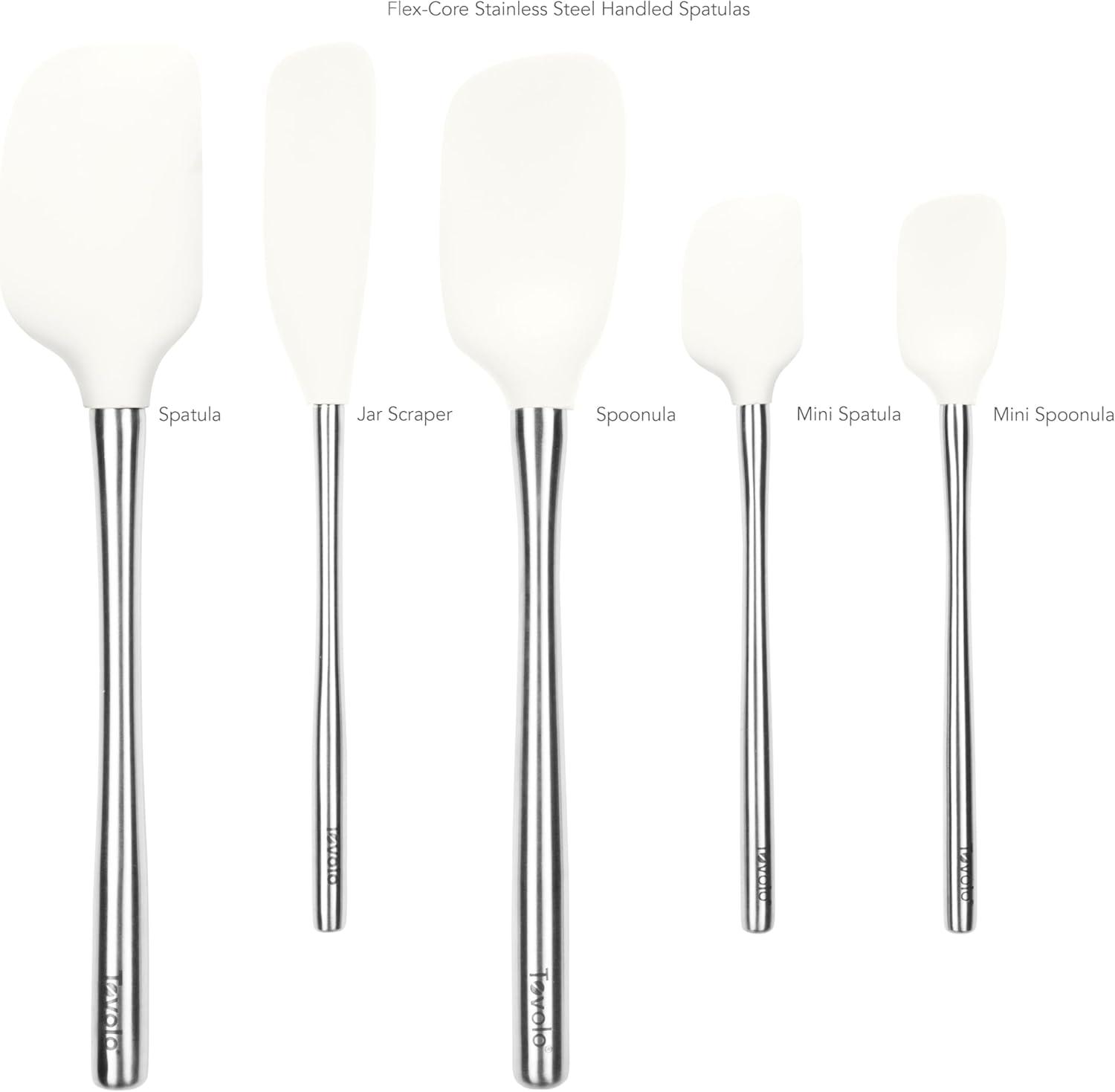 Tovolo 5pc Silicone and Stainless Handle Spatula Set White